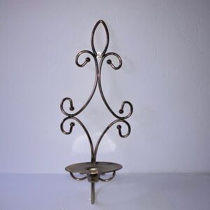 Vintage Brass Wall Sconce Candle Holder 6x14” Holds 4” diameter candle